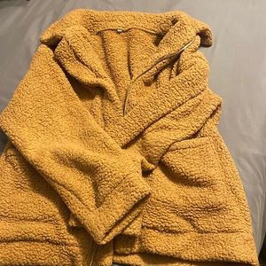 Brown oversized fluffy jacket